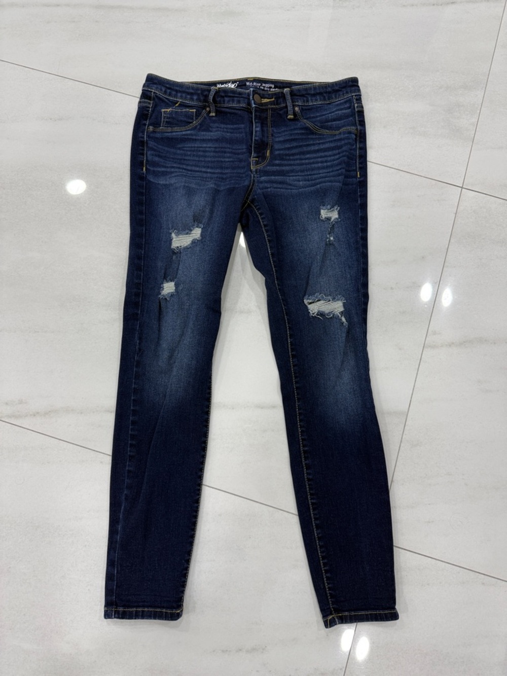 Mission Dark Blue Distressed Women’s Skinny Jeans